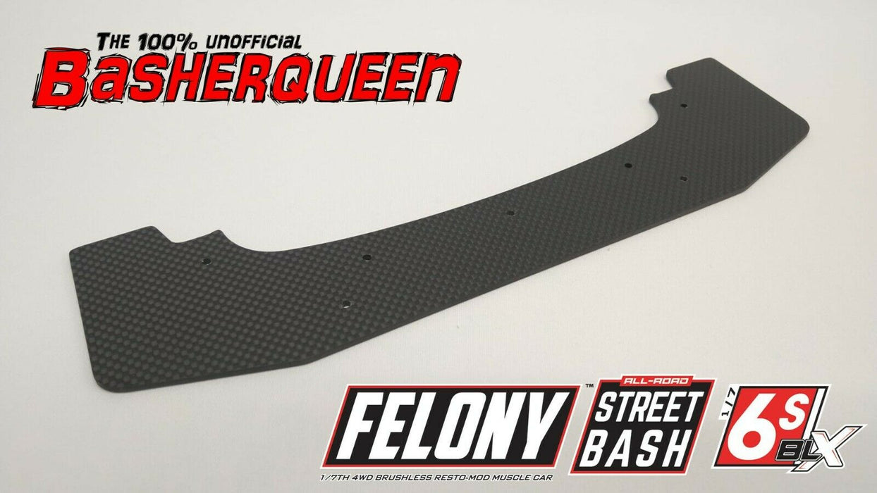 Basherqueen Countersunk Carbon Fiber Front Splitter Arrma Felony 6S BLX - BQNA320601