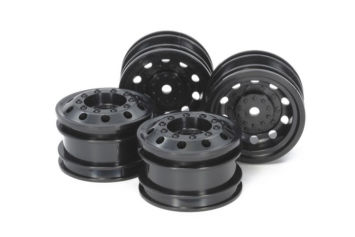 Tamiya RC On Road Racing Truck Wheels Black Front & Rear - TAM54741