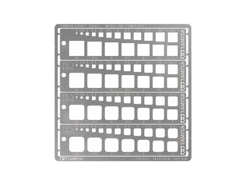 Tamiya Modeling Template Square 1-10mm TAM74156