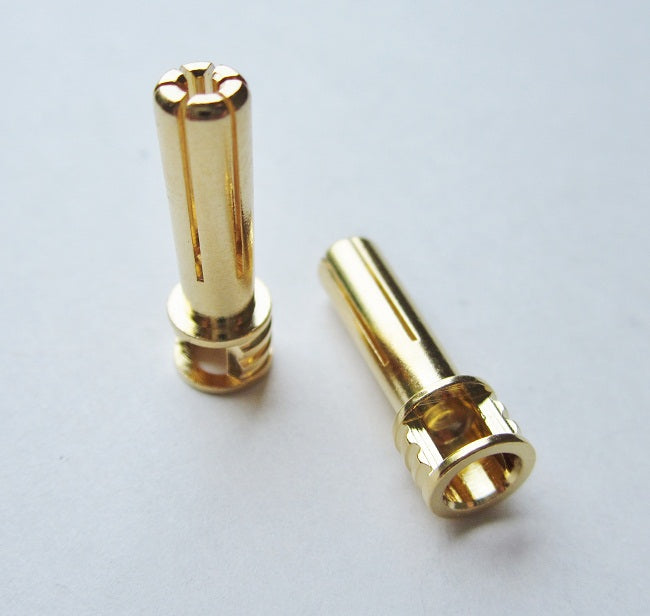 TQ Wire 5mm Male Bullets Window Top (pr.) Gold 21mm TQW2508
