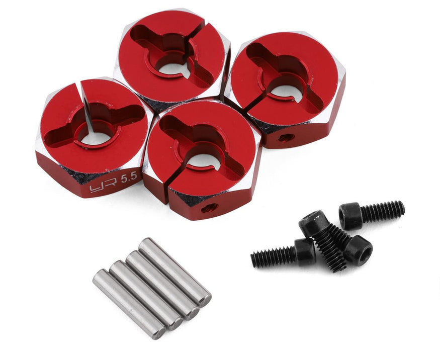 Yeah Racing Aluminum Clamping 12mm Hex (Red) (4) (5.5mm) - WA-032RD