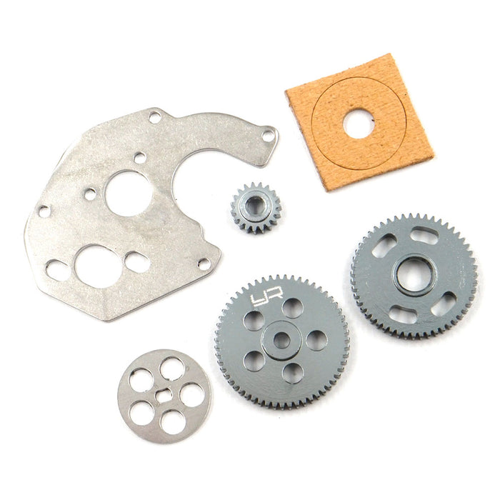 Yeah Racing Transmission Gear & Spur Gear w/ Motor Plate Set (0.3M,19T/51T/59T) For Axial SCX24 - AXSC-055