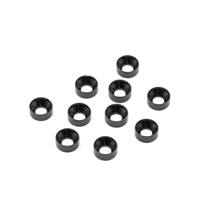 Yeah Racing Aluminum M3 Flat Head Countersunk Washer Black 10 pcs - YA-0656BK