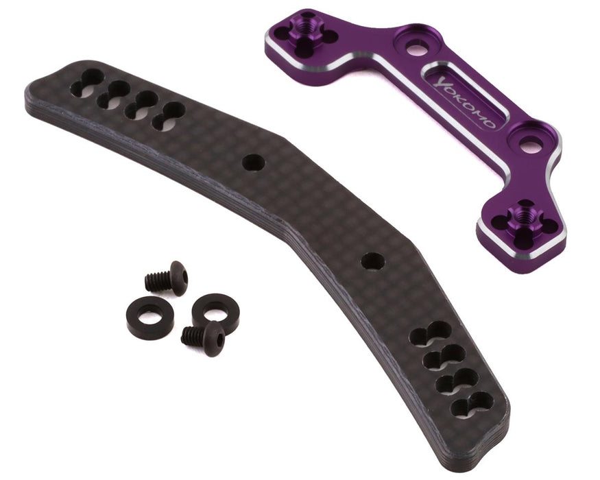 Yokomo YD-2 Graphite/Aluminum Hybrid Front Shock Tower (Purple) - YOKY2-017AGPA